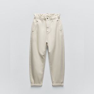 Zara High-Waisted Baggy Paperbag Baggy Jeans